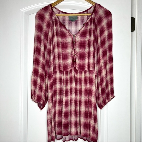 ANTHROPOLOGIE MAEVE Cavalon Pink Plaid Top size large - Picture 2 of 13